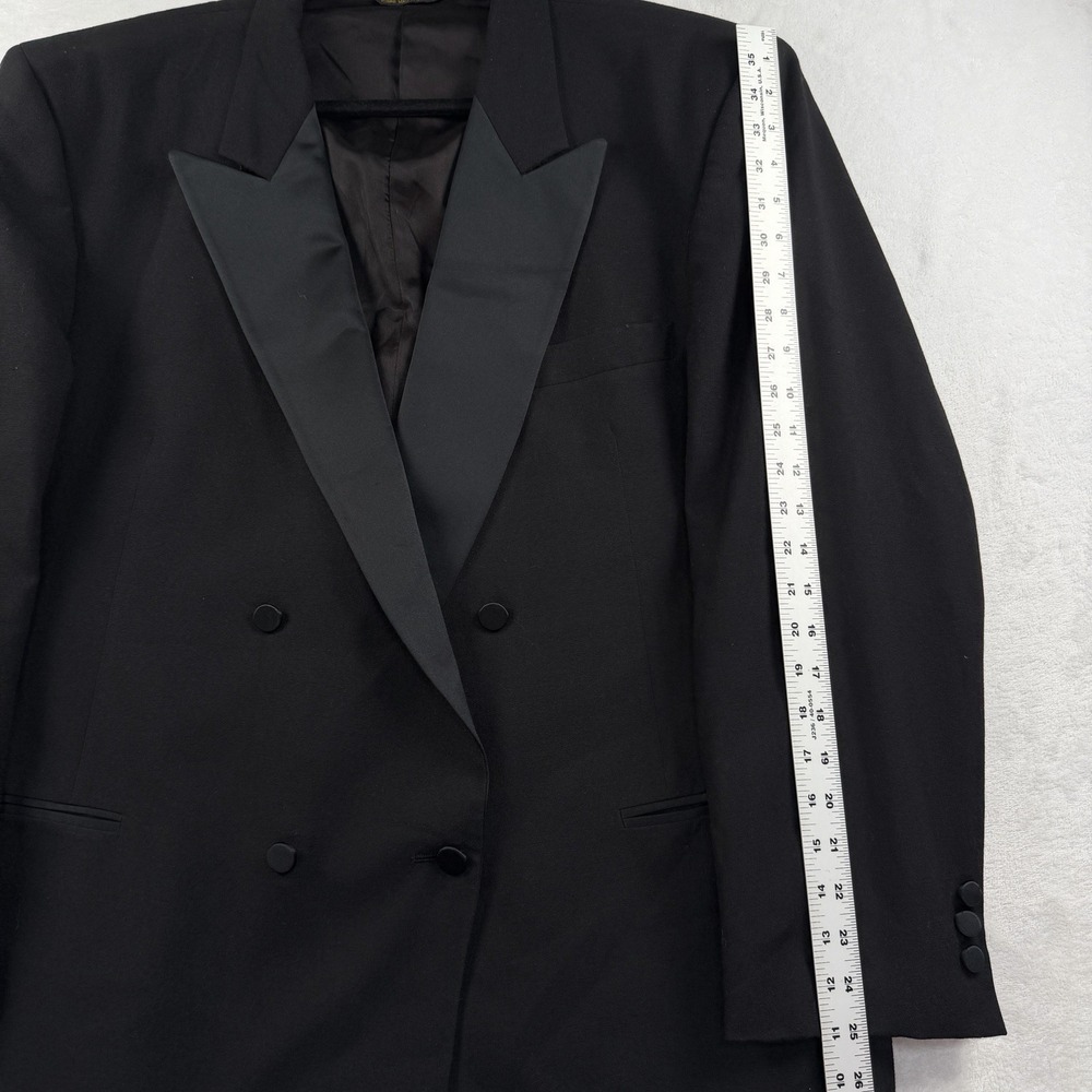 Vtg Adolfo Tuxedo Opera Suit Double Breasted 48R Pants 42x32 Satin USA 100% Wool - Picture 6 of 16